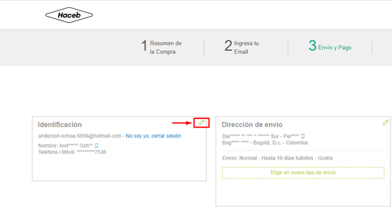 Nota para comprar en Haceb.com