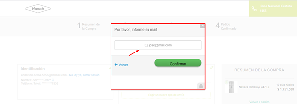 Nota para comprar en Haceb.com