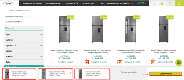 Nota para comprar en Haceb.com