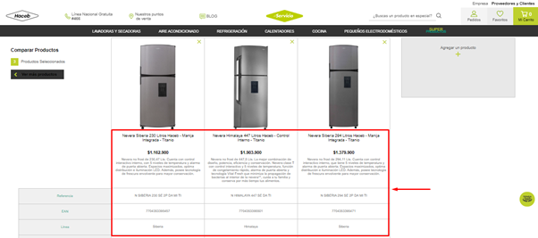 Nota para comprar en Haceb.com