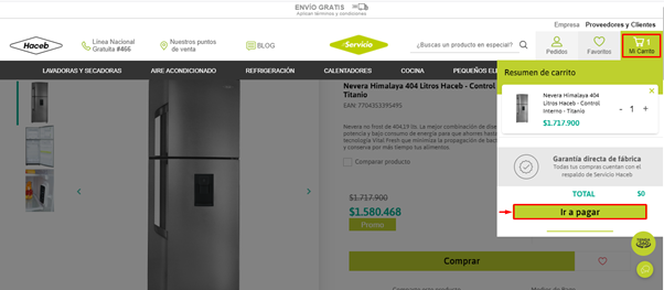 Paso 4 para comprar Haceb.com